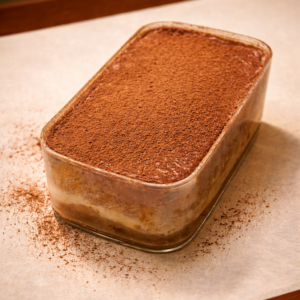 Tiramisu délicat en verre